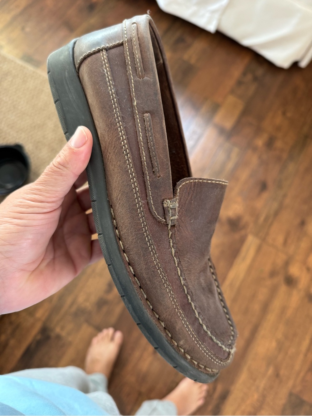 Giorgio Brutini Brown Leather Slip-On Moccasin